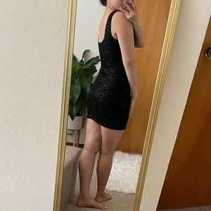 Lily Rose Black Sequined Bodycon Dress